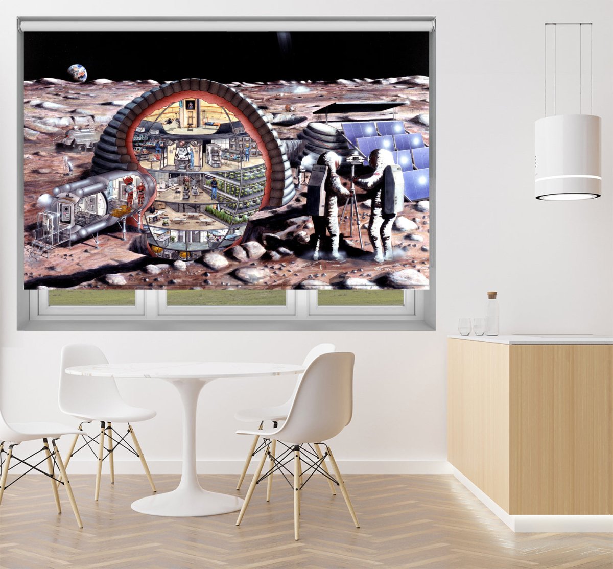 NASA illustration of Lunar base space scene Printed Picture Photo Roller Blind - RB1384 - Art Fever - Art Fever