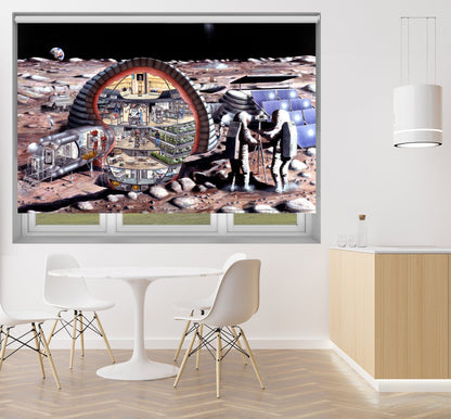 NASA illustration of Lunar base space scene Printed Picture Photo Roller Blind - RB1384 - Art Fever - Art Fever