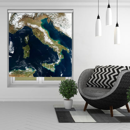 NASA photo of Italy from Space Printed Picture Photo Roller Blind - RB1389 - Art Fever - Art Fever