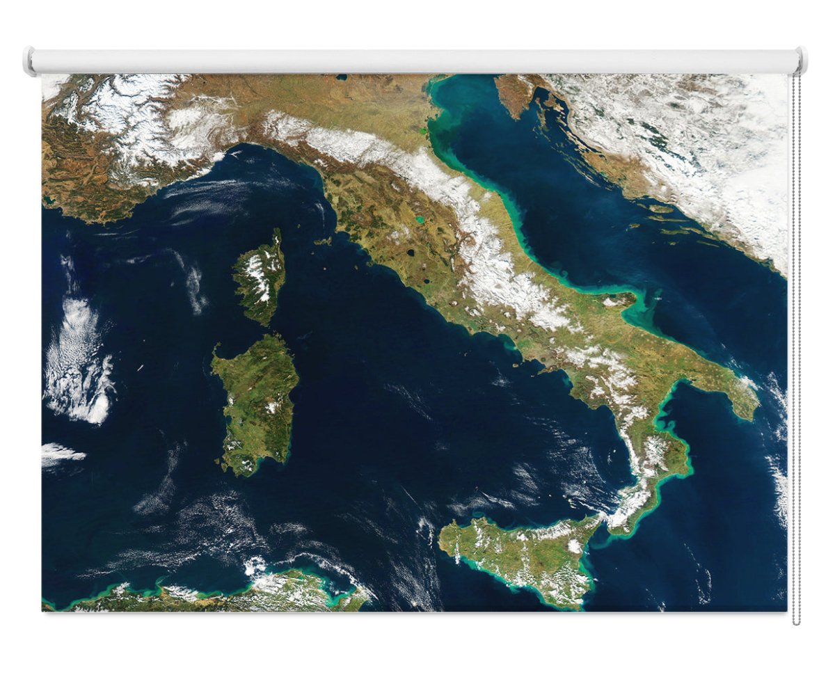 NASA photo of Italy from Space Printed Picture Photo Roller Blind - RB1389 - Art Fever - Art Fever