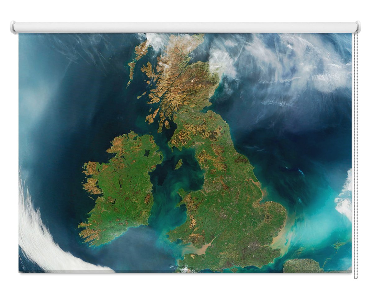 NASA photo of the UK from Space Printed Picture Photo Roller Blind - RB1390 - Art Fever - Art Fever