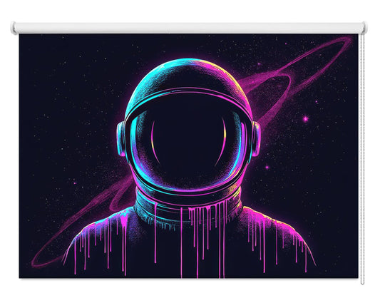 Neon Astronaut Drip Art Printed Picture Photo Roller Blind - RB1348 - Art Fever - Art Fever