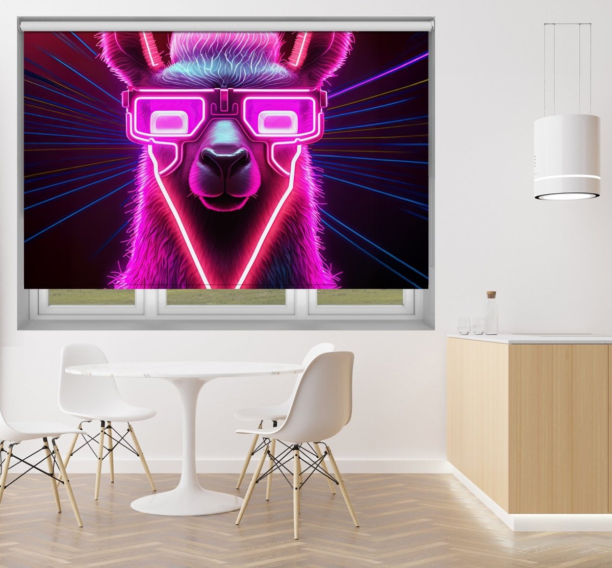 Neon Party Llama Printed Picture Photo Roller Blind - RB1414 - Art Fever - Art Fever