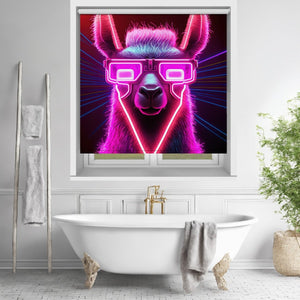 Neon Party Llama Printed Picture Photo Roller Blind - RB1414 - Art Fever - Art Fever