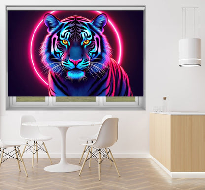 Neon Tiger Art Printed Picture Photo Roller Blind - RB1347 - Art Fever - Art Fever