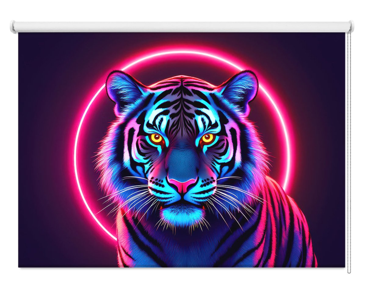 Neon Tiger Art Printed Picture Photo Roller Blind - RB1347 - Art Fever - Art Fever