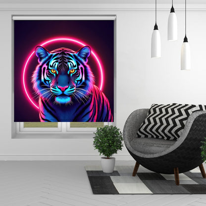 Neon Tiger Art Printed Picture Photo Roller Blind - RB1347 - Art Fever - Art Fever