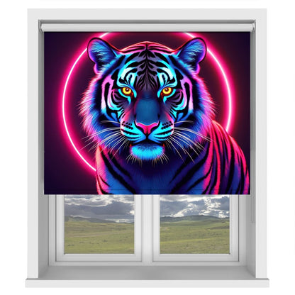 Neon Tiger Art Printed Picture Photo Roller Blind - RB1347 - Art Fever - Art Fever