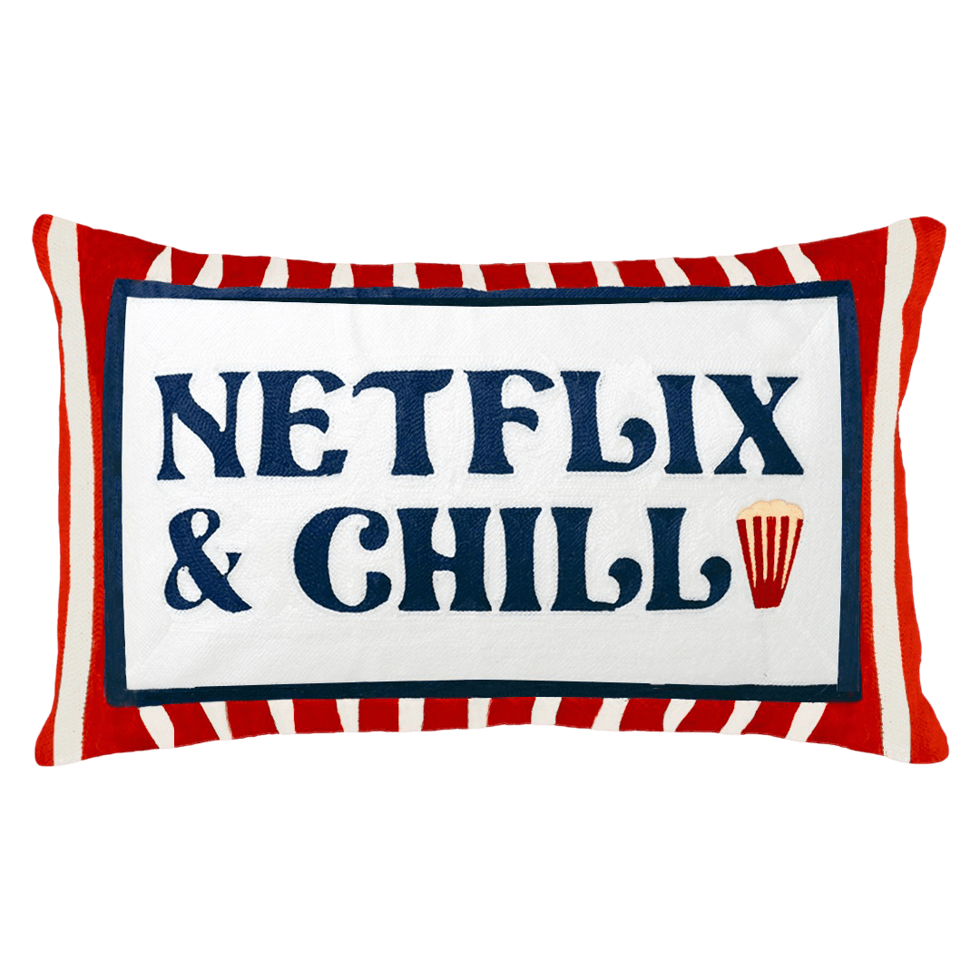 Netflix & Chill Needlepoint Cushion - The Pillow Drop - Art Fever