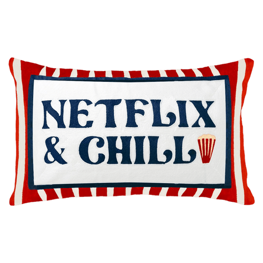 Netflix & Chill Needlepoint Cushion - The Pillow Drop - Art Fever
