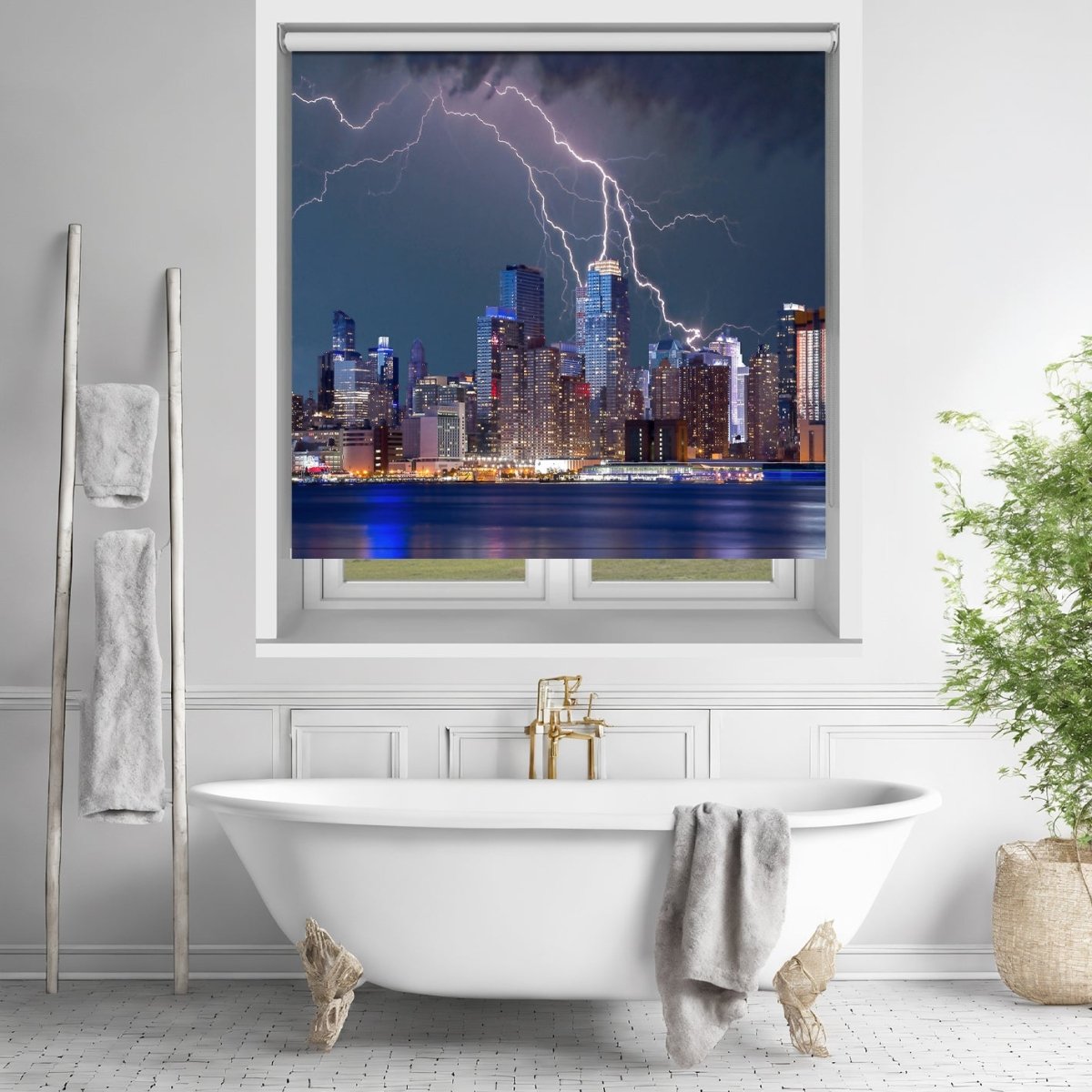 New York City Lightning Scene Image Printed Roller Blind - RB824 - Art Fever - Art Fever
