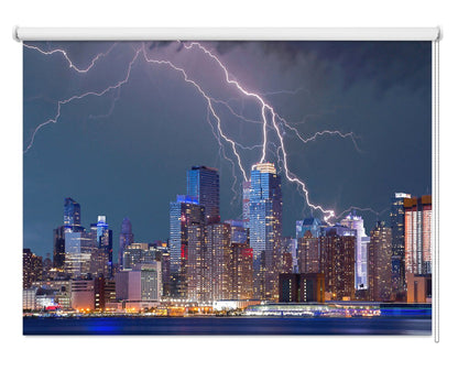 New York City Lightning Scene Image Printed Roller Blind - RB824 - Art Fever - Art Fever