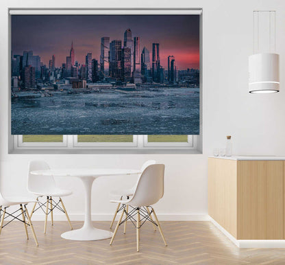 New York City Skyline Frozen Hudson River Printed Roller Blind - 1X3474943 - Art Fever - Art Fever