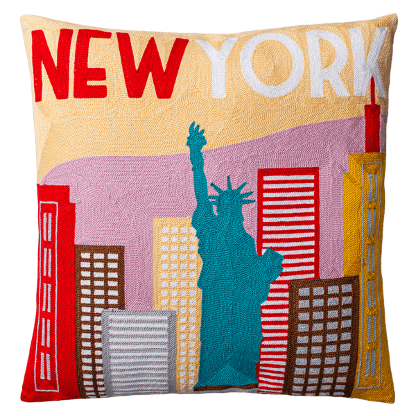 New York Icons Needlepoint Cushion - The Pillow Drop - Art Fever