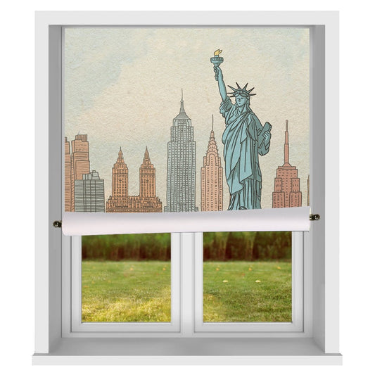 New York, New York Illustration EasyBlock Magnetic Blackout Blind - EB16 - Art Fever - Art Fever