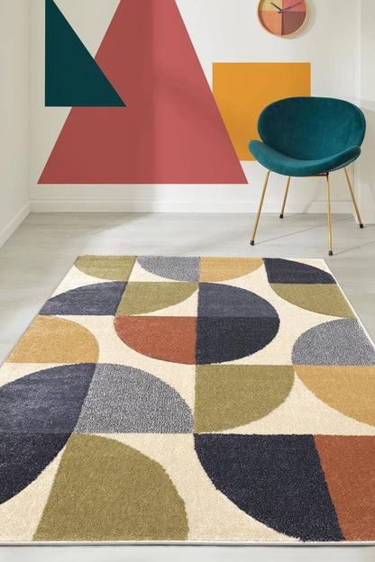 Newport Geometric Rug – Bold Multicolour Design - The Rugs - Art Fever