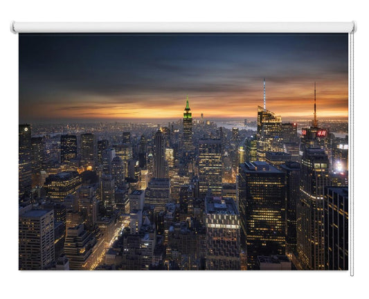Night falls on the City of New York Printed Picture Photo Roller Blind - 1X2269794 - Pictufy - Art Fever