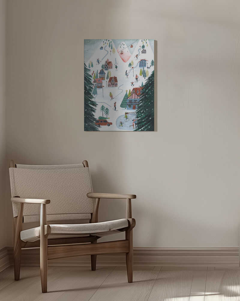 Nordic Skiing in the mountains Canvas Print Wall Art 1X2663593 - ART FEVER - Art Fever