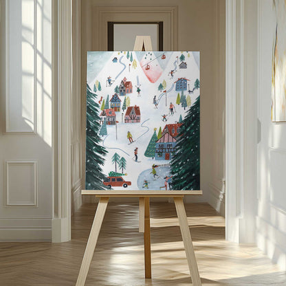 Nordic Skiing in the mountains Canvas Print Wall Art 1X2663593 - ART FEVER - Art Fever