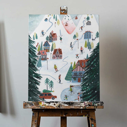 Nordic Skiing in the mountains Canvas Print Wall Art 1X2663593 - ART FEVER - Art Fever