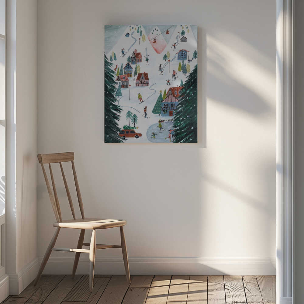 Nordic Skiing in the mountains Canvas Print Wall Art 1X2663593 - ART FEVER - Art Fever