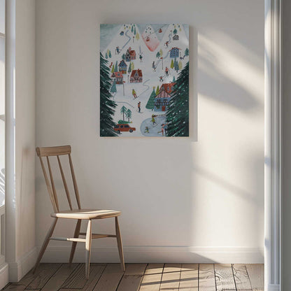 Nordic Skiing in the mountains Canvas Print Wall Art 1X2663593 - ART FEVER - Art Fever