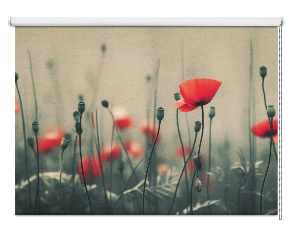 Nostalgic Nature Red Poppies Printed Picture Photo Roller Blind - 1X2839364 - Art Fever - Art Fever