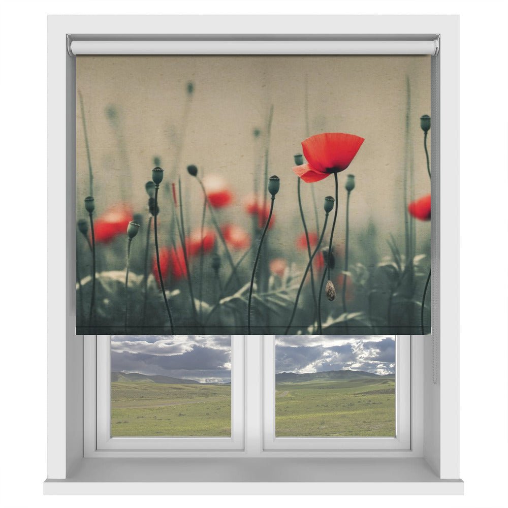 Nostalgic Nature Red Poppies Printed Picture Photo Roller Blind - 1X2839364 - Art Fever - Art Fever