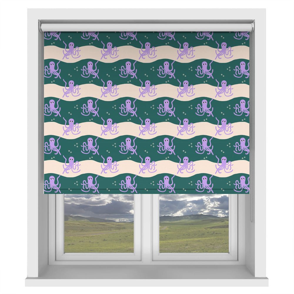 Octopus Pattern Printed Picture Photo Roller Blind - 1X2843155 - Art Fever - Art Fever