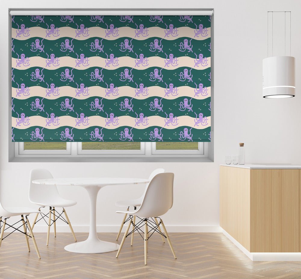 Octopus Pattern Printed Picture Photo Roller Blind - 1X2843155 - Art Fever - Art Fever