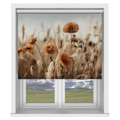 Orange Poppy Field Printed Picture Photo Roller Blind - 1X2546872 - Art Fever - Art Fever