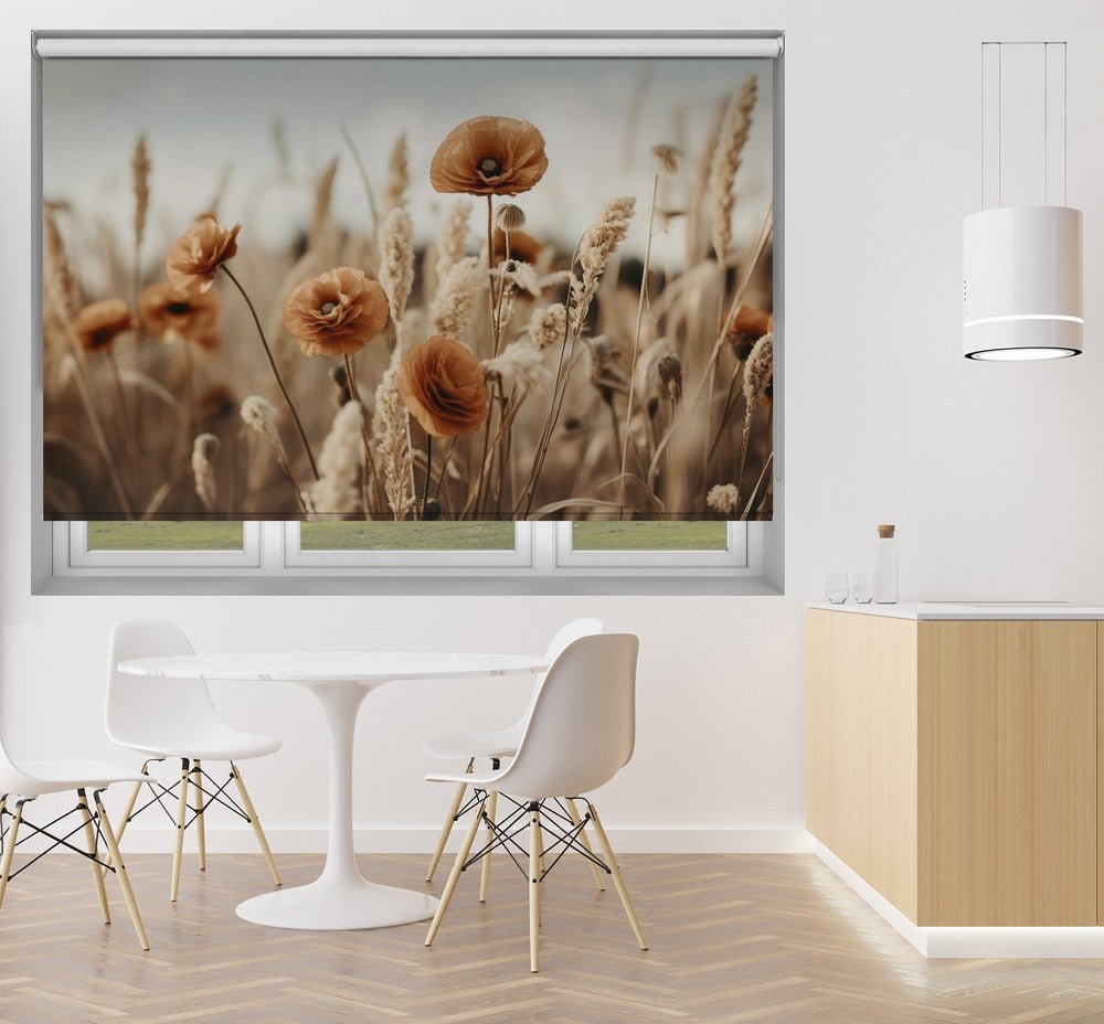 Orange Poppy Field Printed Picture Photo Roller Blind - 1X2546872 - Art Fever - Art Fever