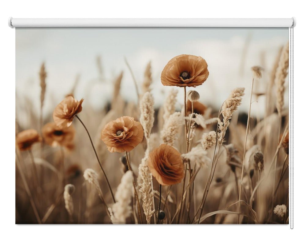 Orange Poppy Field Printed Picture Photo Roller Blind - 1X2546872 - Art Fever - Art Fever