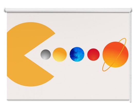 Pac Man Space Edition Printed Picture Photo Roller Blind - 1X2512527 - Art Fever - Art Fever