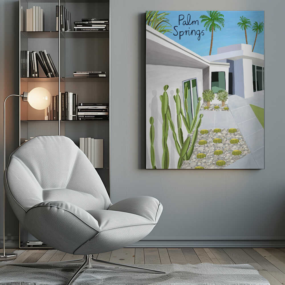 Palm Springs Modern Architecture by Artist Carla Daly Canvas Print Wall Art 1X2896658 - ART FEVER - Art Fever