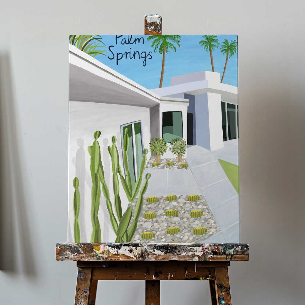 Palm Springs Modern Architecture by Artist Carla Daly Canvas Print Wall Art 1X2896658 - ART FEVER - Art Fever