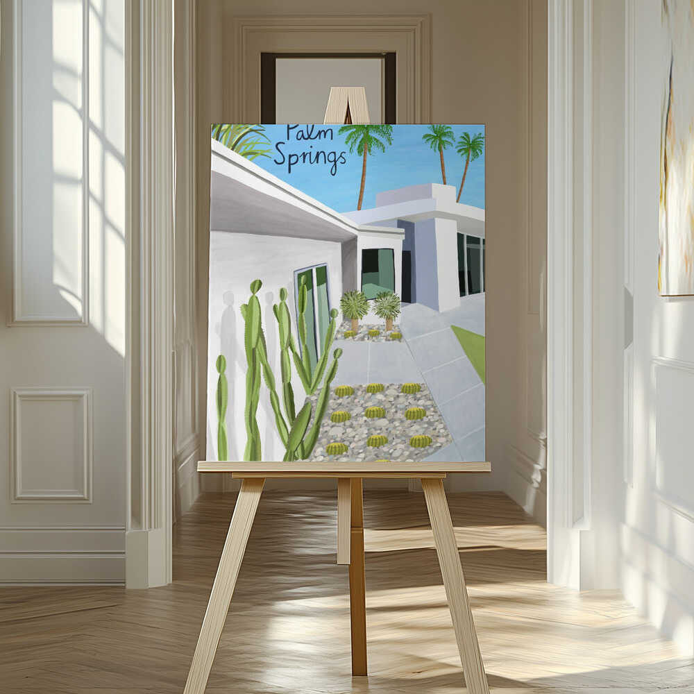 Palm Springs Modern Architecture by Artist Carla Daly Canvas Print Wall Art 1X2896658 - ART FEVER - Art Fever