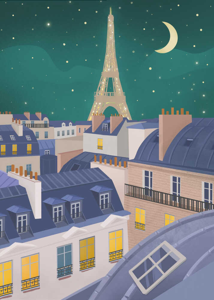 Paris at Night Canvas Print Wall Art 1X2914255 - ART FEVER - Art Fever