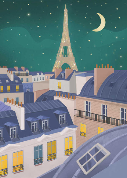 Paris at Night Canvas Print Wall Art 1X2914255 - ART FEVER - Art Fever