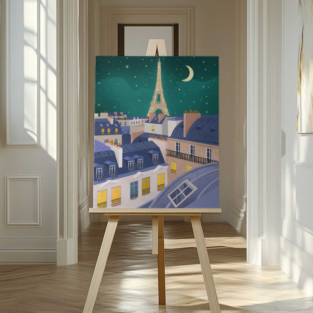 Paris at Night Canvas Print Wall Art 1X2914255 - ART FEVER - Art Fever