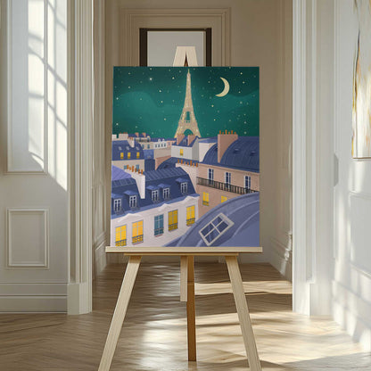 Paris at Night Canvas Print Wall Art 1X2914255 - ART FEVER - Art Fever