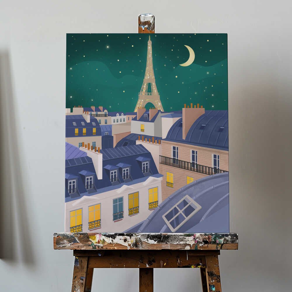 Paris at Night Canvas Print Wall Art 1X2914255 - ART FEVER - Art Fever