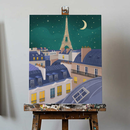 Paris at Night Canvas Print Wall Art 1X2914255 - ART FEVER - Art Fever
