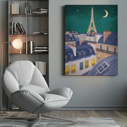 Paris at Night Canvas Print Wall Art 1X2914255 - ART FEVER - Art Fever