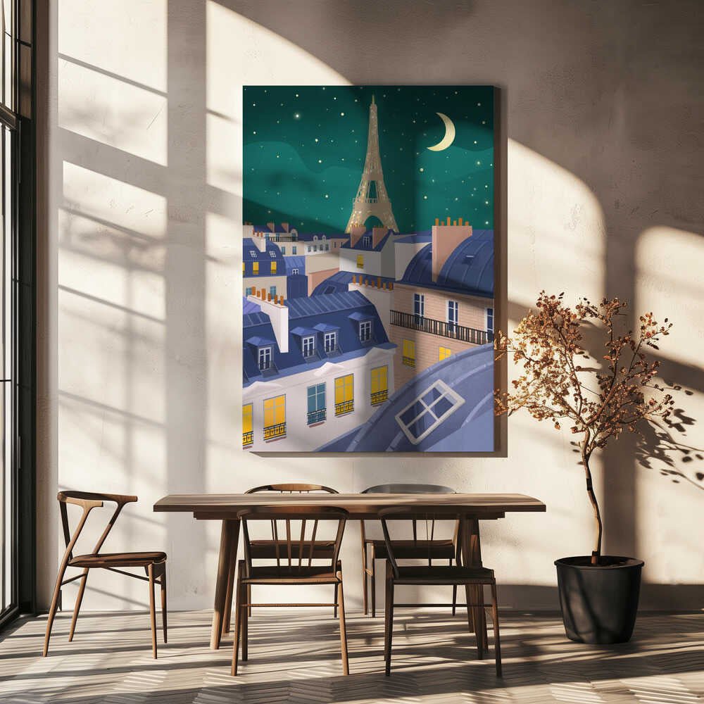 Paris at Night Canvas Print Wall Art 1X2914255 - ART FEVER - Art Fever