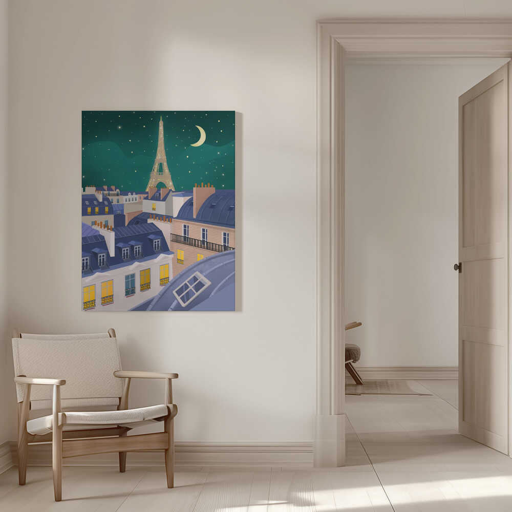 Paris at Night Canvas Print Wall Art 1X2914255 - ART FEVER - Art Fever