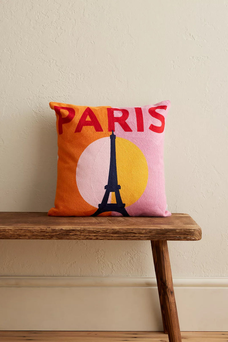 Paris Eiffel Tower Needlepoint Cushion - The Pillow Drop - Art Fever