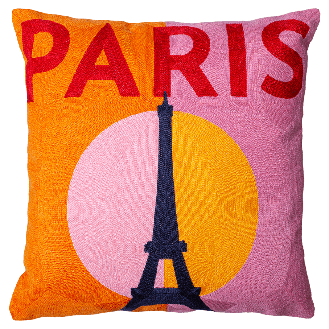 Paris Eiffel Tower Needlepoint Cushion - The Pillow Drop - Art Fever