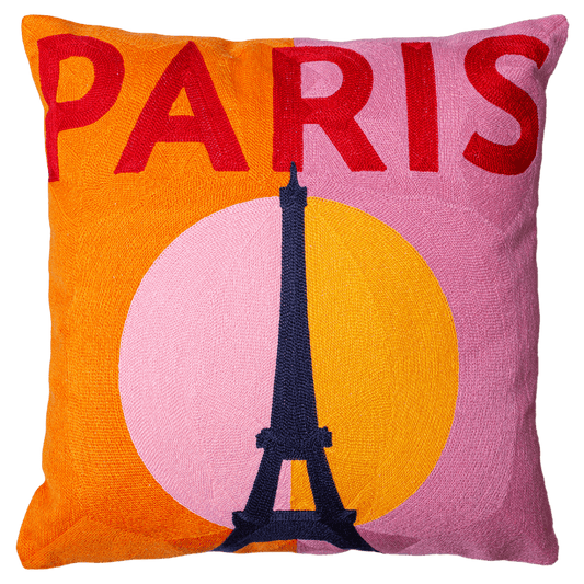 Paris Eiffel Tower Needlepoint Cushion - The Pillow Drop - Art Fever