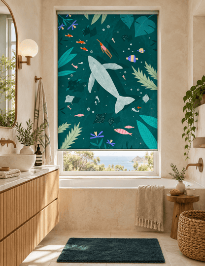 Peaceful Ocean Encounter Printed Roller Blind - 1X2959956 - Art Fever - Art Fever